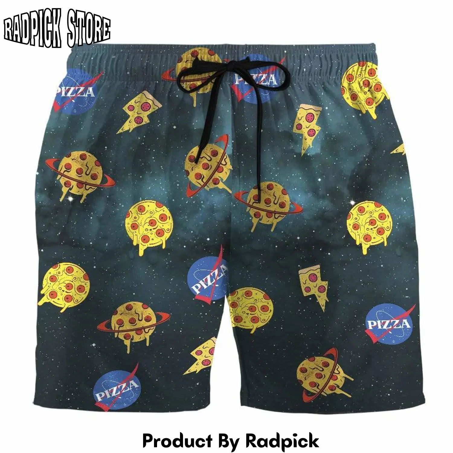 Radpick 3d nasa mix pizza custom beach shorts swim trunks rp631323